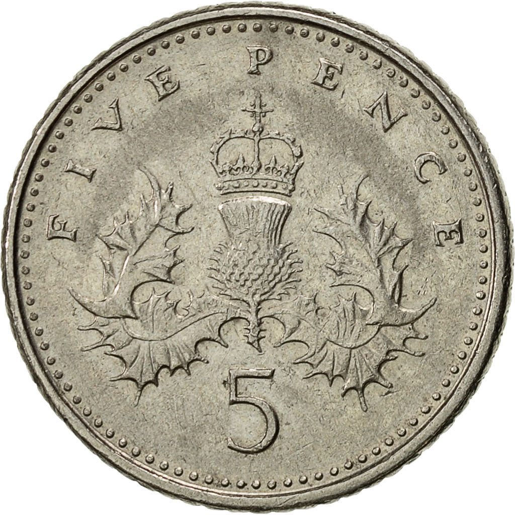 Coin, Great Britain, Elizabeth II, 5 Pence, 1998, EF(40-45), Copper-nickel