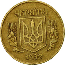 Moneda, Ucrania, 10 Kopiyok, 1992, BC+, Latón, KM:1.1a