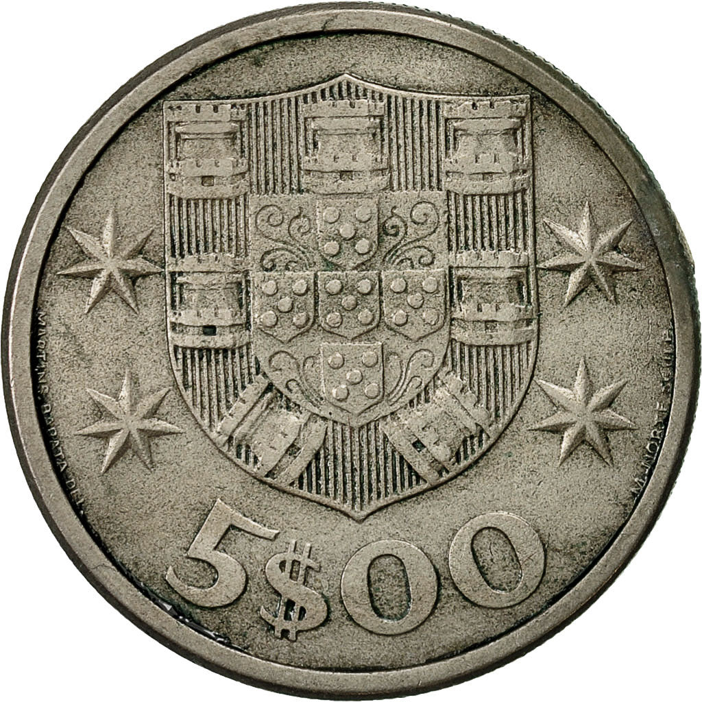 Coin, Portugal, 5 Escudos, 1963, VF(30-35), Copper-nickel, KM:591