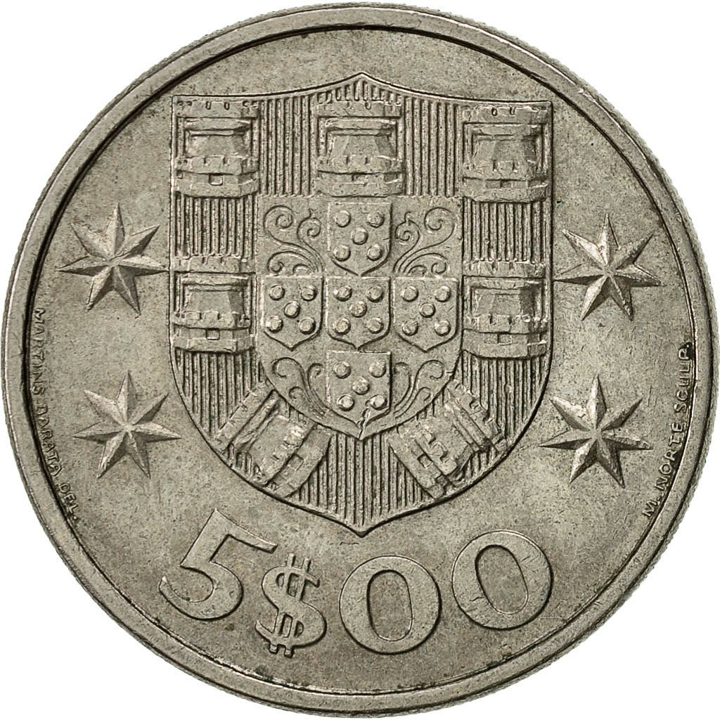 Munten, Portugal, 5 Escudos, 1979, FR+, Copper-nickel, KM:591