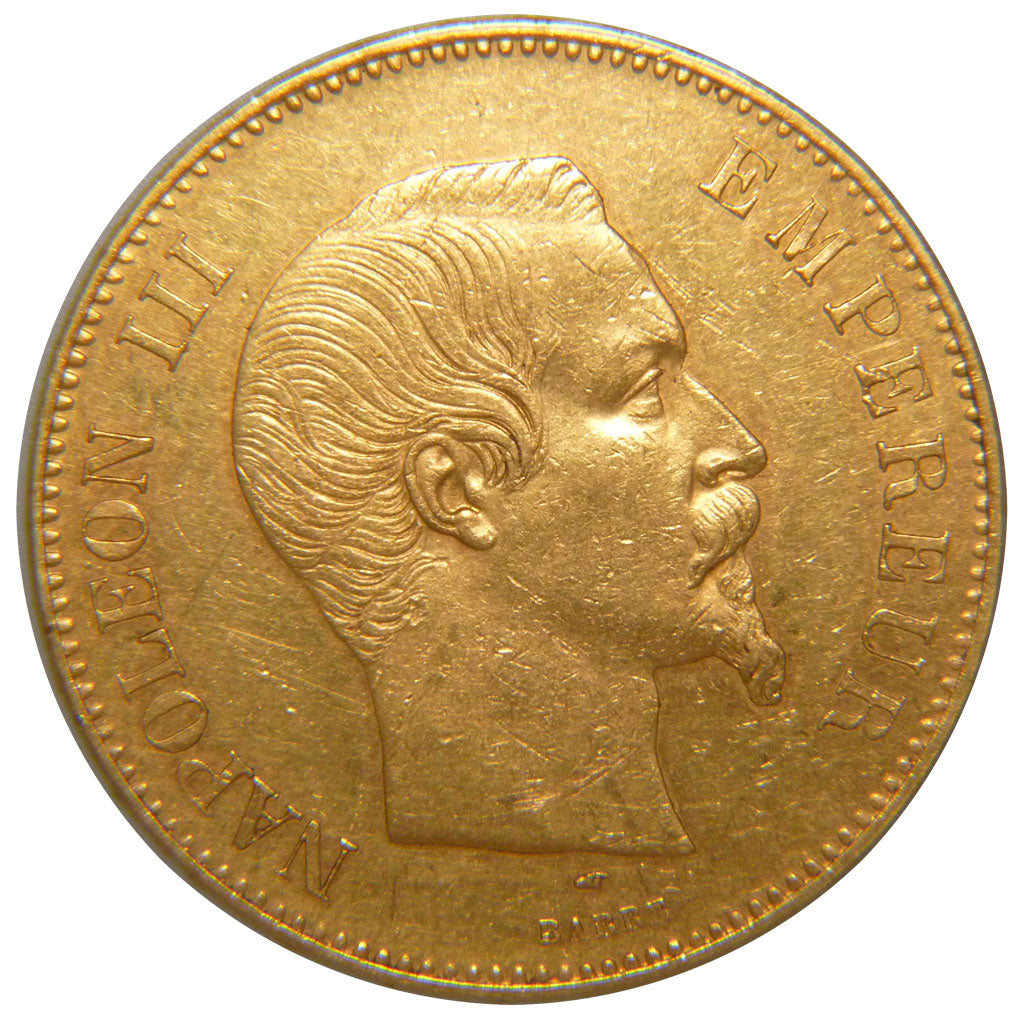 FRANCE, Napoléon III, 100 Francs, 1856, Paris, AU(55-58), Gold, Gadoury #1135, 3