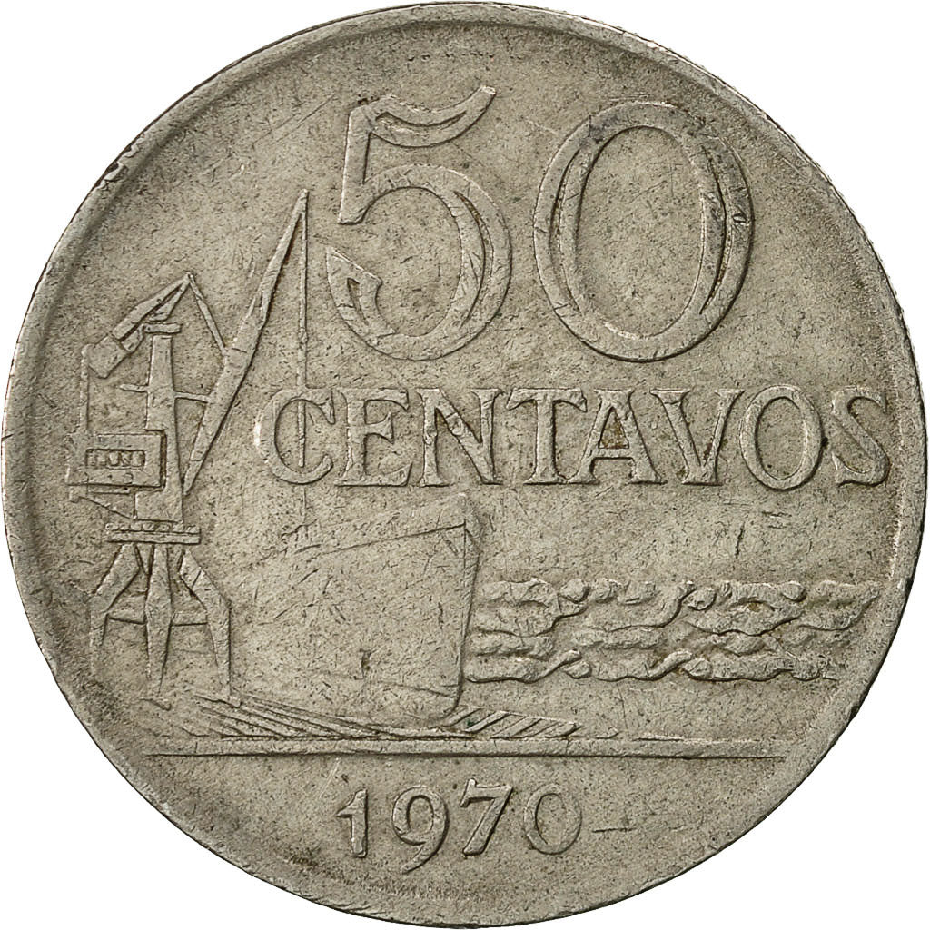 Monnaie, Brésil, 50 Centavos, 1970, TB, Copper-nickel, KM:580a