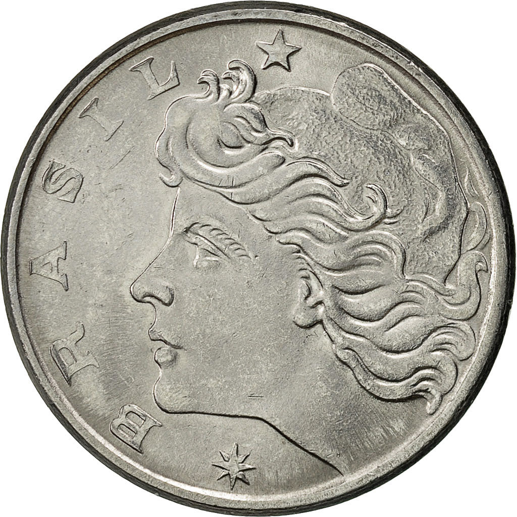 Moneta, Brasile, 20 Centavos, 1977, MB+, Acciaio inossidabile, KM:579.1a