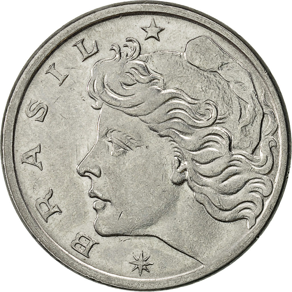 Coin, Brazil, 10 Centavos, 1975, VF(30-35), Stainless Steel, KM:578.1a