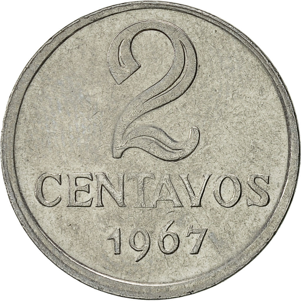 Monnaie, Brésil, 2 Centavos, 1967, TB+, Stainless Steel, KM:576.1