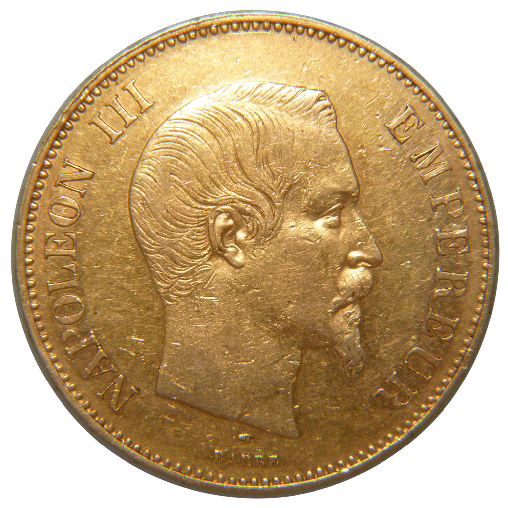FRANCE, Napoléon III, 100 Francs, 1857, Paris, KM #786.1, AU(50-53), Gold, G...