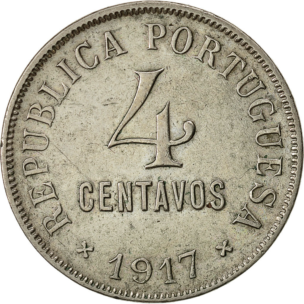 Coin, Portugal, 4 Centavos, 1917, VF(20-25), Copper-nickel, KM:566