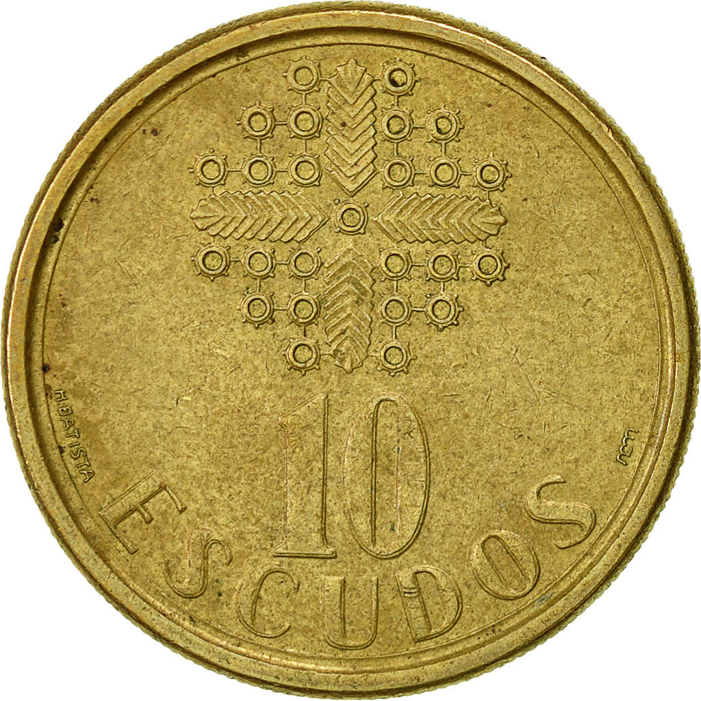 Coin, Portugal, 10 Escudos, 1986, VF(20-25), Nickel-brass, KM:633