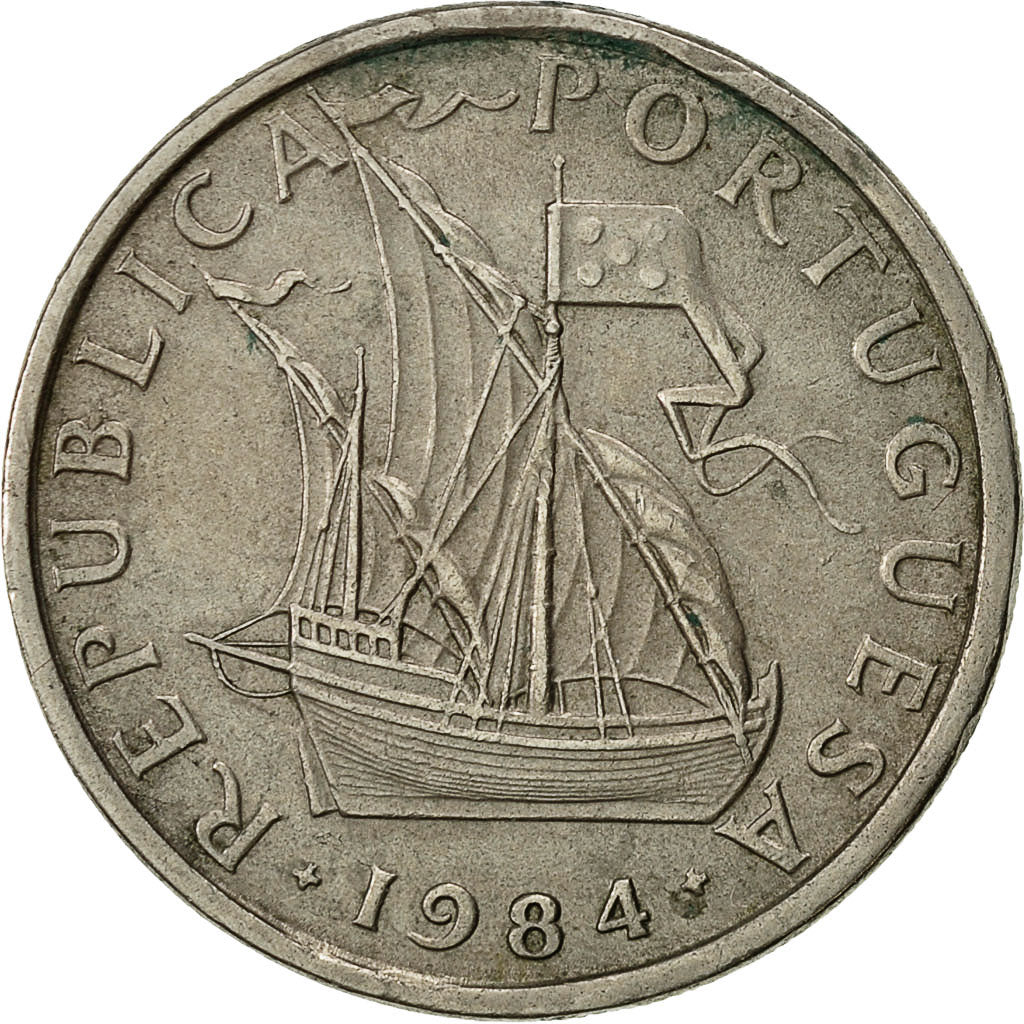 Moneta, Portogallo, 5 Escudos, 1984, MB+, Rame-nichel, KM:591