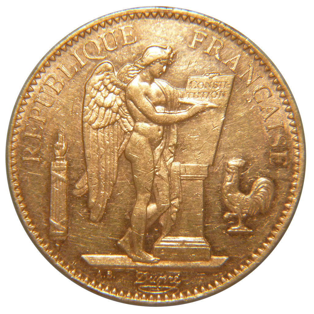 FRANCE, 100 Francs, 1908, Paris, AU(55-58), Gold, Gadoury #1137, 32.20