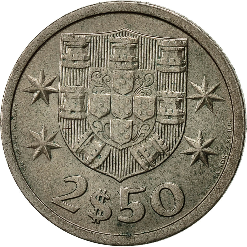Munten, Portugal, 2-1/2 Escudos, 1965, ZF, Copper-nickel, KM:590