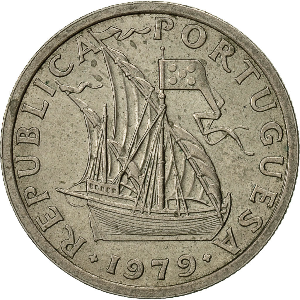 Munten, Portugal, 2-1/2 Escudos, 1979, FR+, Copper-nickel, KM:590