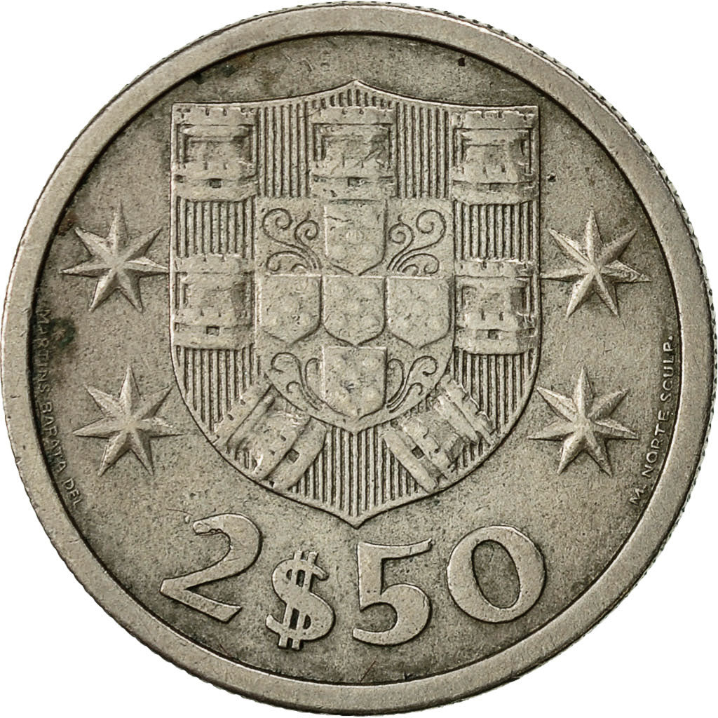Munten, Portugal, 2-1/2 Escudos, 1964, FR, Copper-nickel, KM:590
