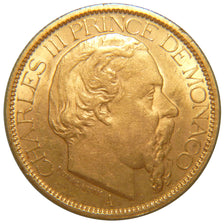 Monaco, 100 Francs, 1886, Paris, KM #99, AU(55-58), Gold, 32.20