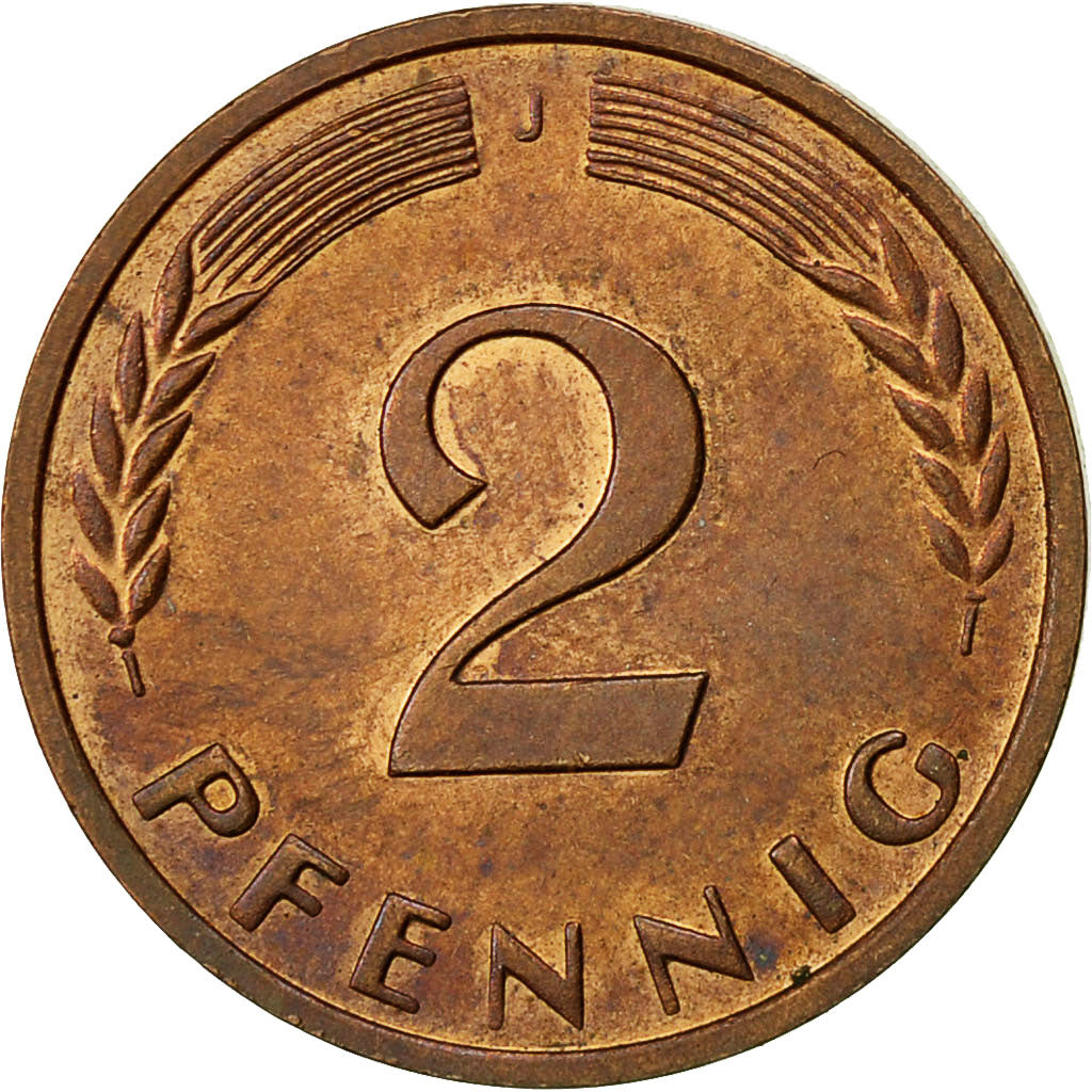 Moneta, GERMANIA - REPUBBLICA FEDERALE, 2 Pfennig, 1967, Hambourg, BB, Bronzo