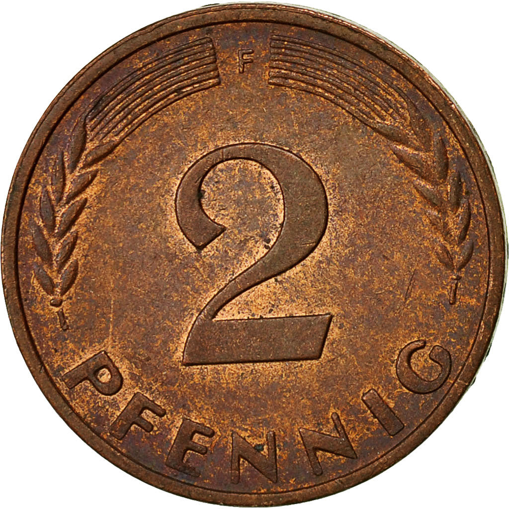 Coin, GERMANY - FEDERAL REPUBLIC, 2 Pfennig, 1971, Stuttgart, EF(40-45), Copper