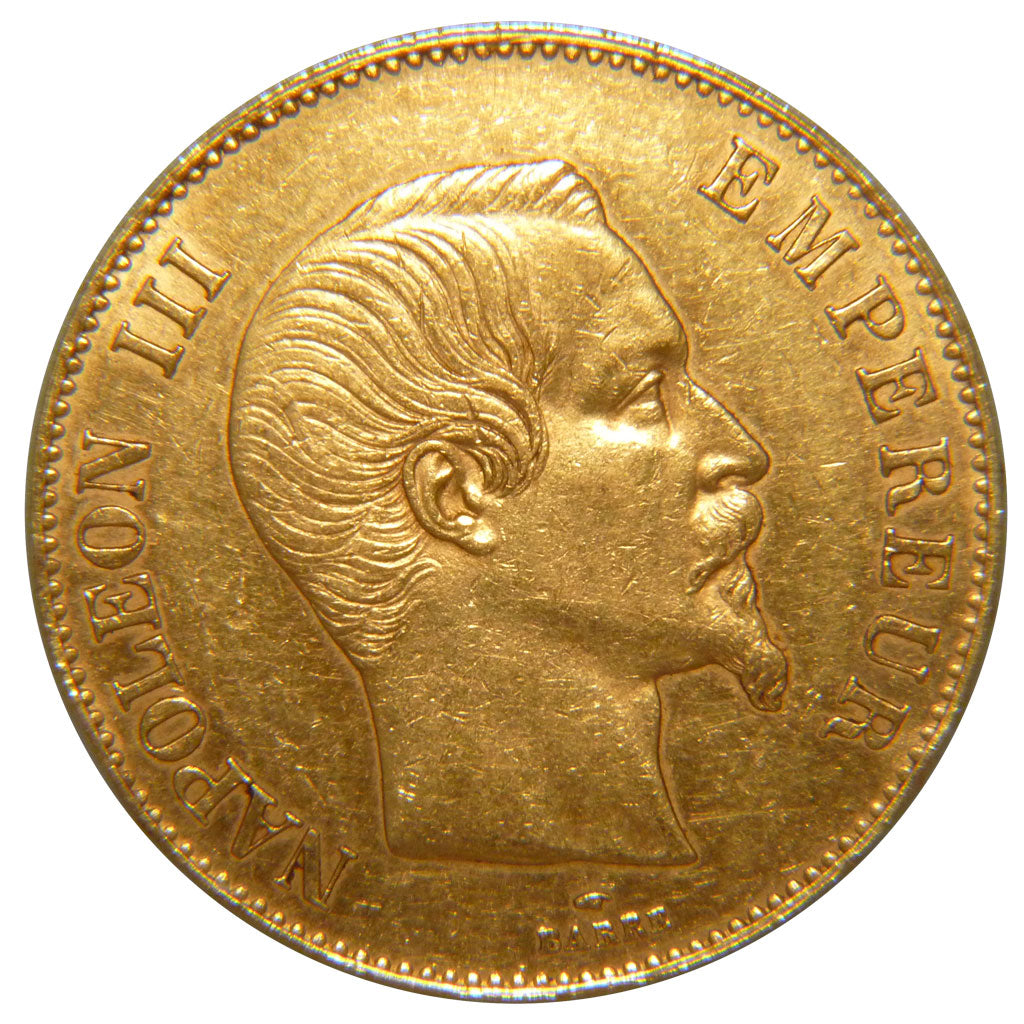 FRANCE, Napoléon III, 100 Francs, 1857, Paris, AU(55-58), Gold, Gadoury #1135, 3