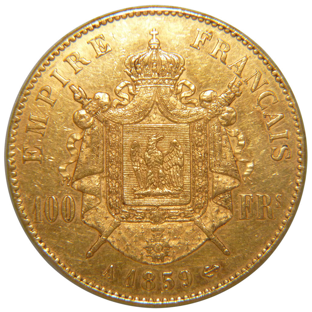FRANCE, Napoléon III, 100 Francs, 1857, Paris, AU(55-58), Gold, Gadoury #1135, 3