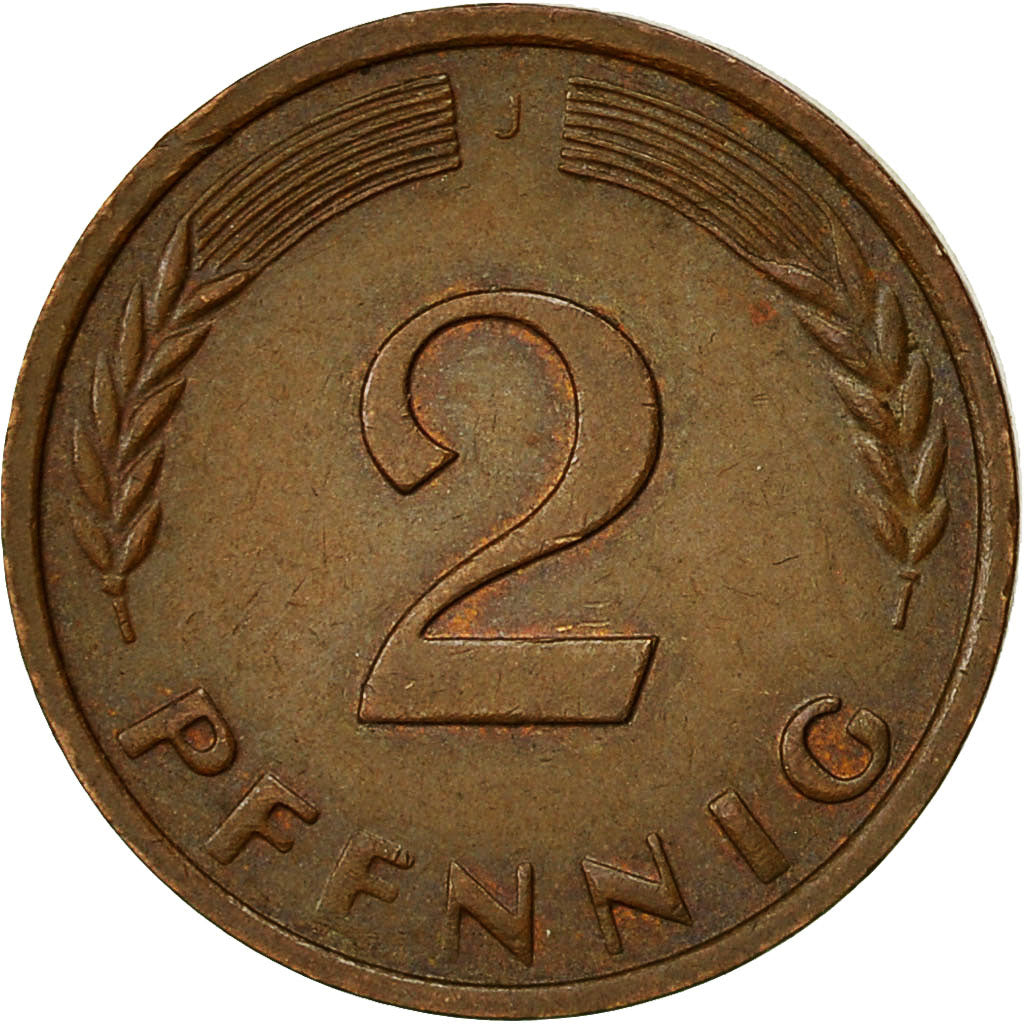 Moneta, GERMANIA - REPUBBLICA FEDERALE, 2 Pfennig, 1963, Hambourg, BB, Bronzo