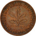 Coin, GERMANY - FEDERAL REPUBLIC, 2 Pfennig, 1969, Hambourg, EF(40-45), Copper