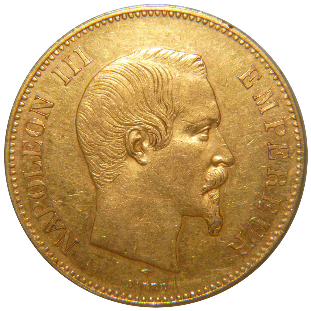 FRANCE, Napoléon III, 100 Francs, 1859, Paris, AU(55-58), Gold, Gadoury #1135, 3