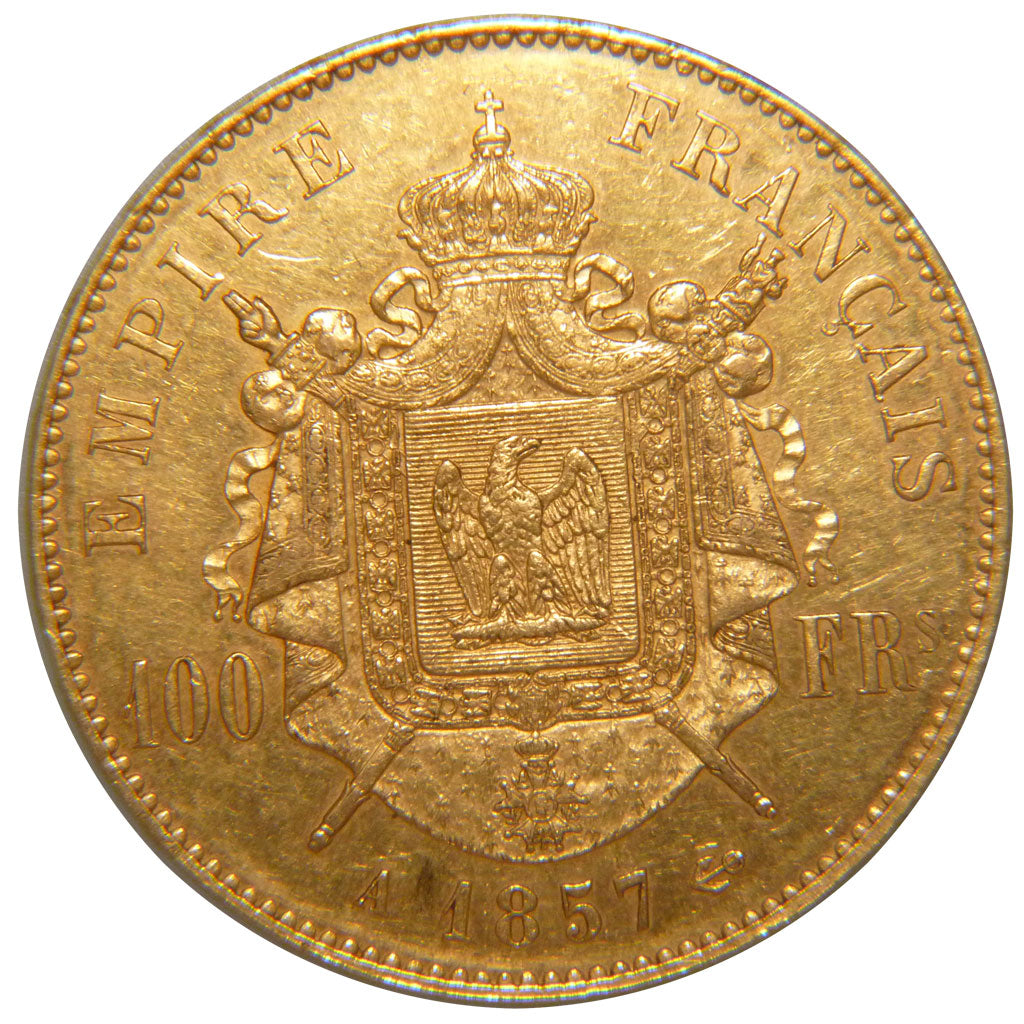 FRANCE, Napoléon III, 100 Francs, 1859, Paris, AU(55-58), Gold, Gadoury #1135, 3
