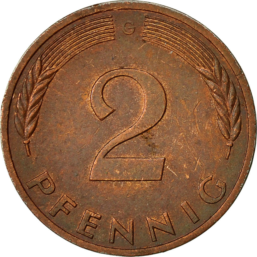 Coin, GERMANY - FEDERAL REPUBLIC, 2 Pfennig, 1977, Karlsruhe, AU(50-53), Copper