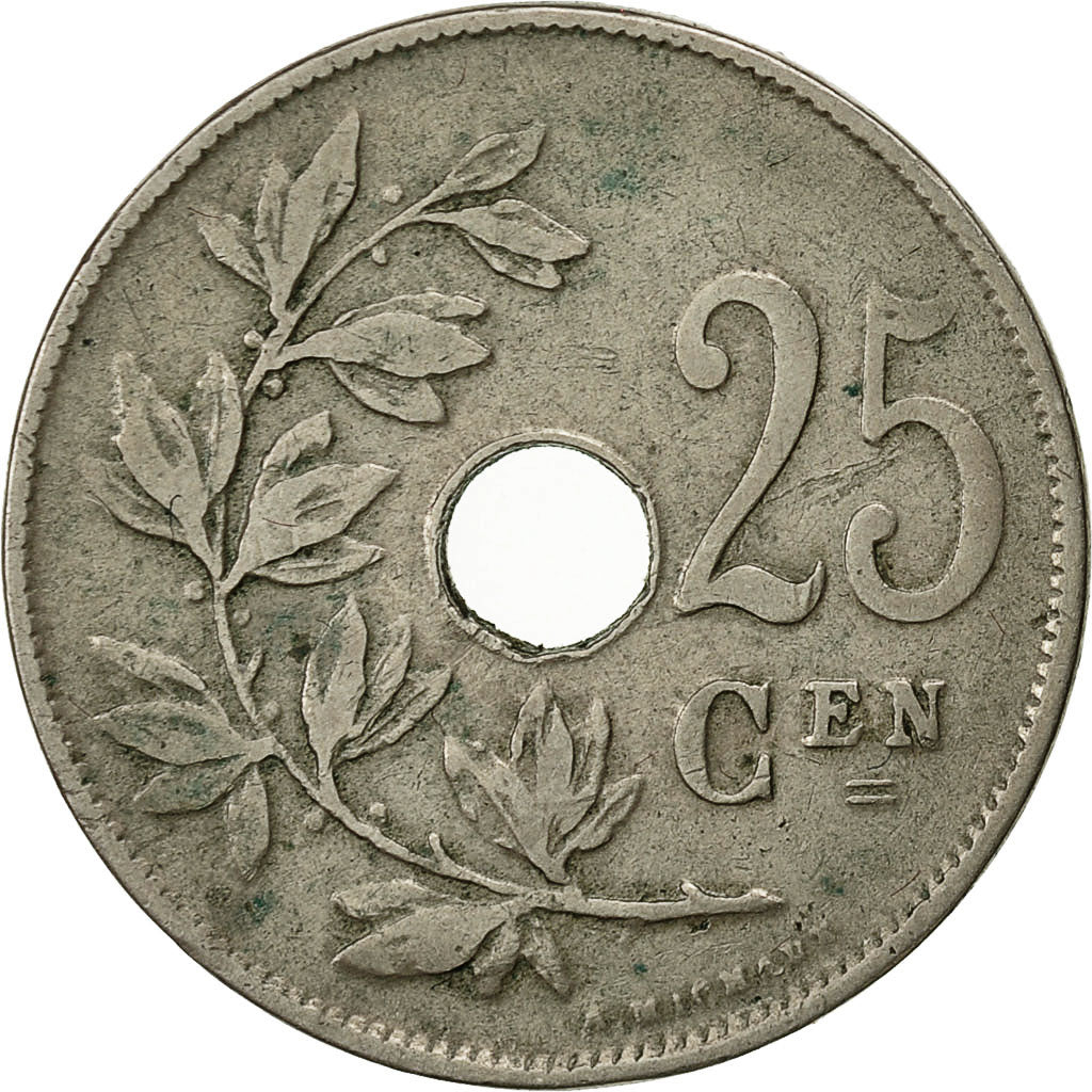 Coin, Belgium, 25 Centimes, 1910, VF(30-35), Copper-nickel, KM:69