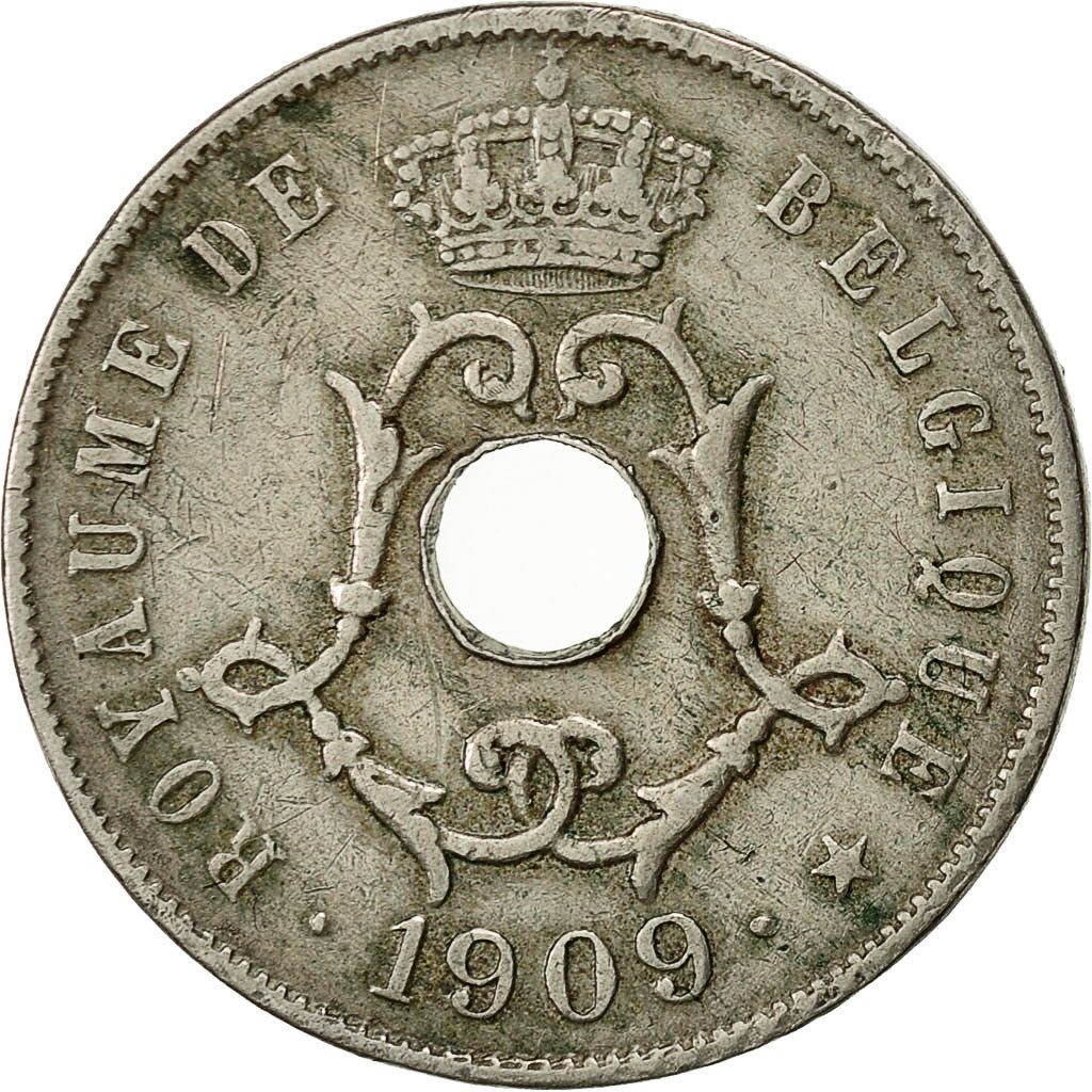 Coin, Belgium, 25 Centimes, 1909, EF(40-45), Copper-nickel, KM:62
