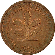Coin, GERMANY - FEDERAL REPUBLIC, Pfennig, 1984, Hambourg, AU(50-53), Copper