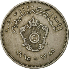 Moneta, Libia, Idris I, 100 Milliemes, 1965, BB, Rame-nichel, KM:11