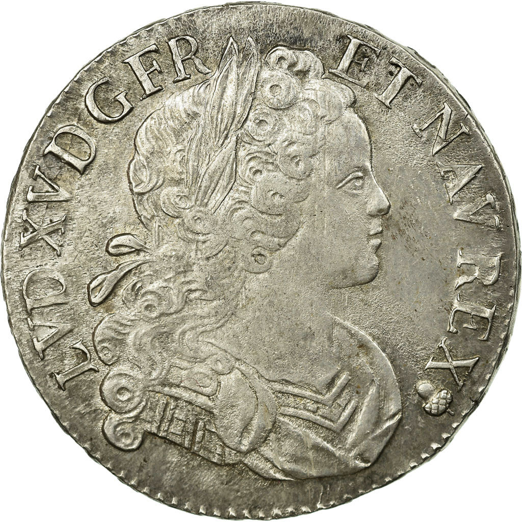 Coin, France, Louis XV, Écu de France-Navarre, Ecu, 1718, Reims, AU(50-53)