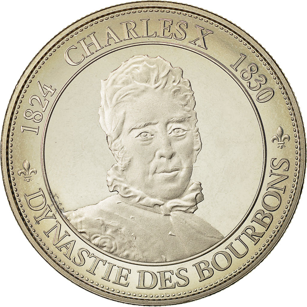 France, Medal, Royal, Charles X, History, Dynastie des Bourbons, MS(64), Nickel
