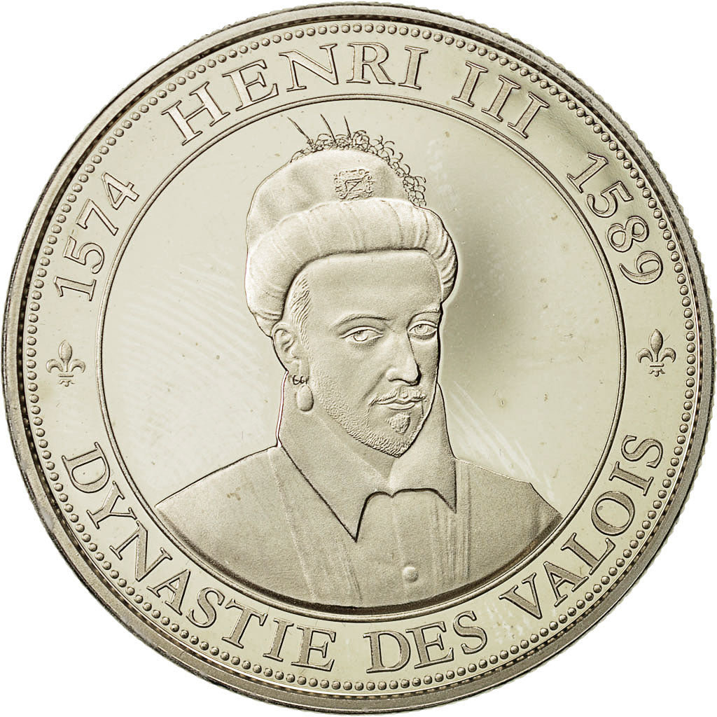 France, Medal, Royal, History, Dynastie des Valois, Henri III, MS(64), Nickel
