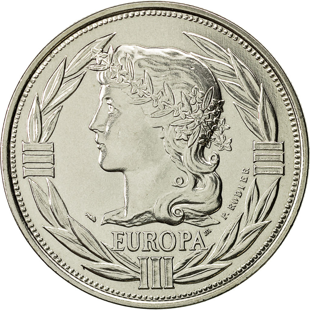 Francja, Medal, Ecu Europa, 1990, MS(64), Miedź-Nikiel