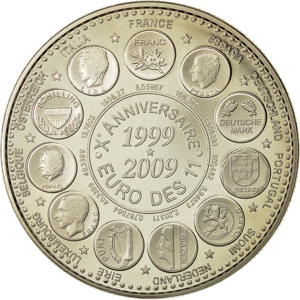 Francja, Medal, L'Europe des XXVII Essai, 10ème Anniversaire 1999-2009 EURO DES