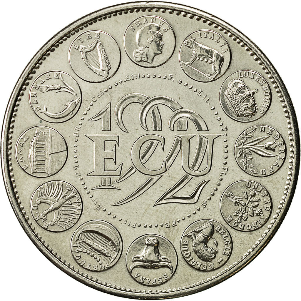 Francja, Medal, Ecu Europa, 1992, MS(64), Miedź-Nikiel