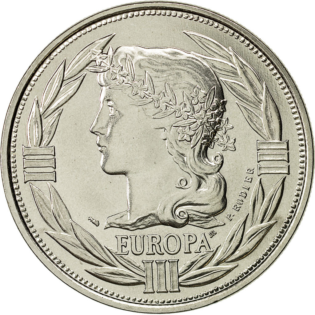 Francja, Medal, Ecu Europa, 1989, MS(64), Miedź-Nikiel