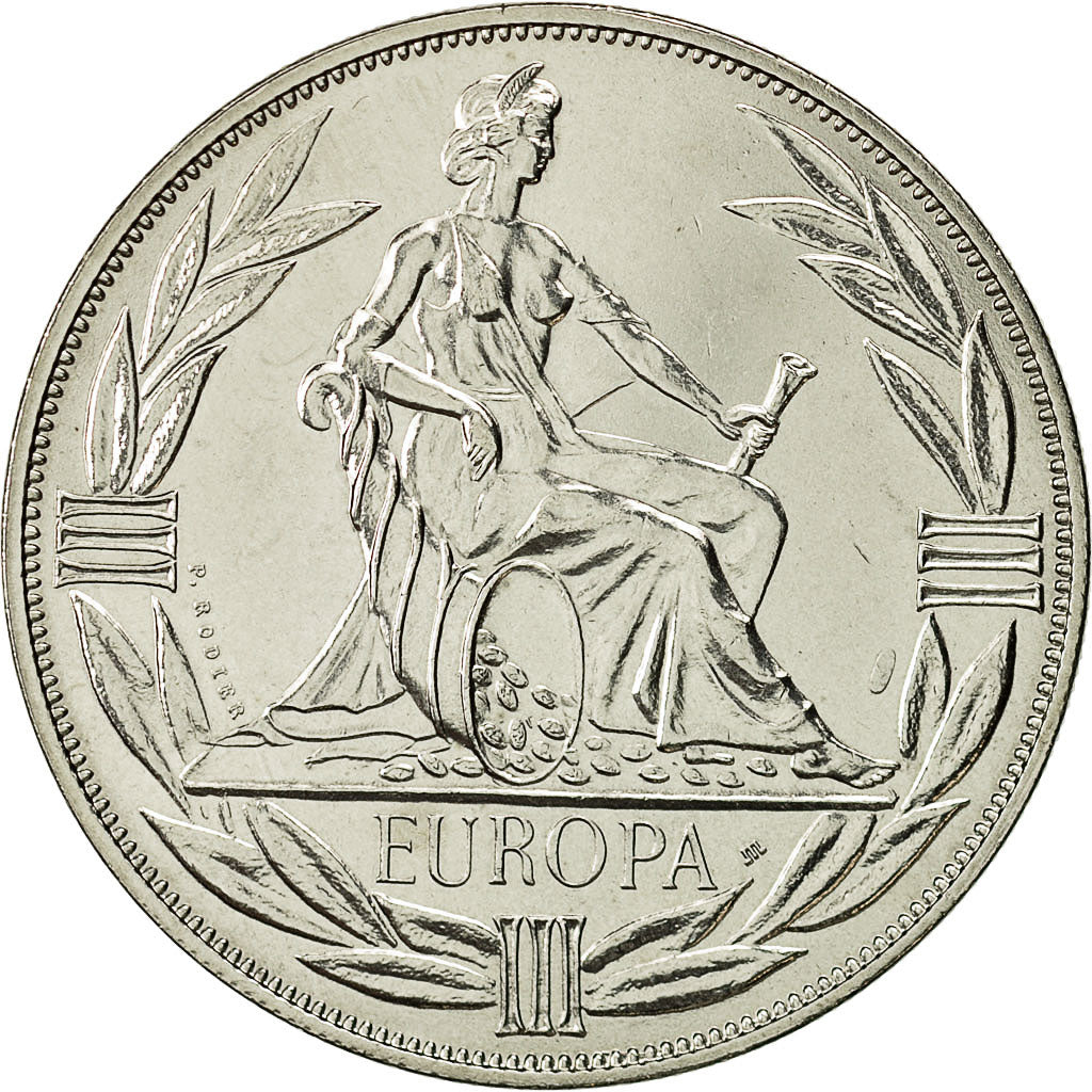 Francja, Medal, Ecu Europa, 1983, MS(64), Miedź-Nikiel
