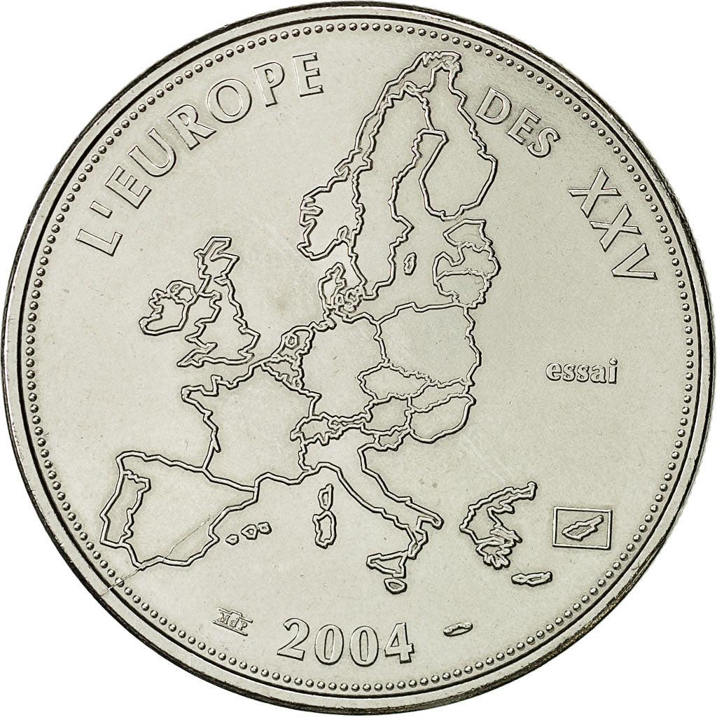 France, Medal, L'Europe des XXV, Essai, 2004, MS(64), Copper-nickel