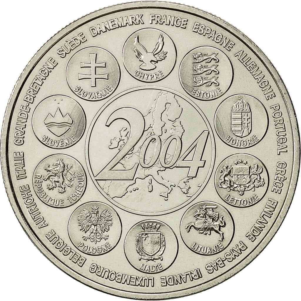 France, Medal, L'Europe des XXV, Essai, 2004, MS(64), Copper-nickel