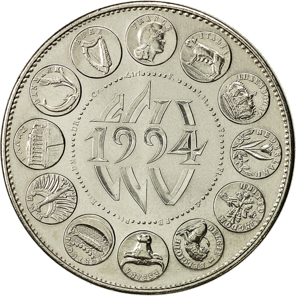 Francja, Medal, Ecu Europa, 1994, MS(64), Miedź-Nikiel