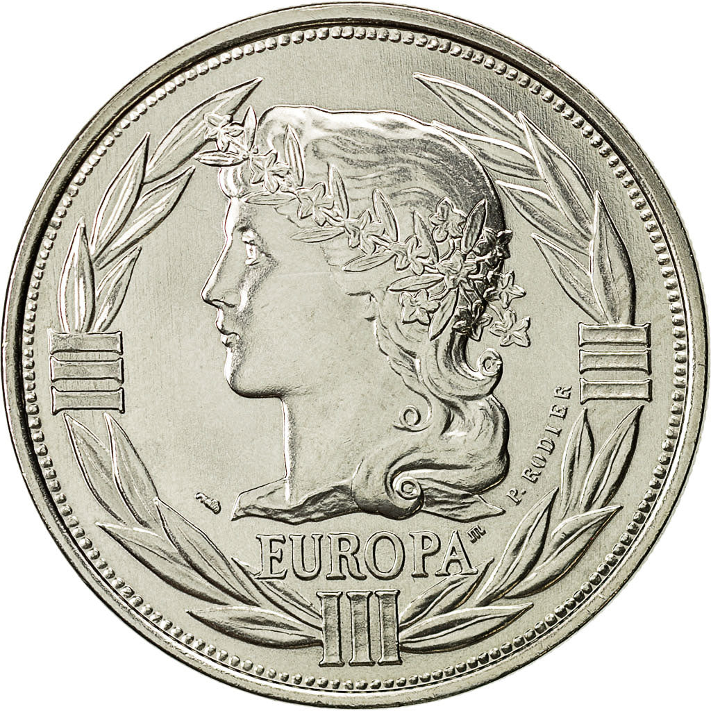 Francja, Medal, Ecu Europa, 1991, MS(64), Miedź-Nikiel