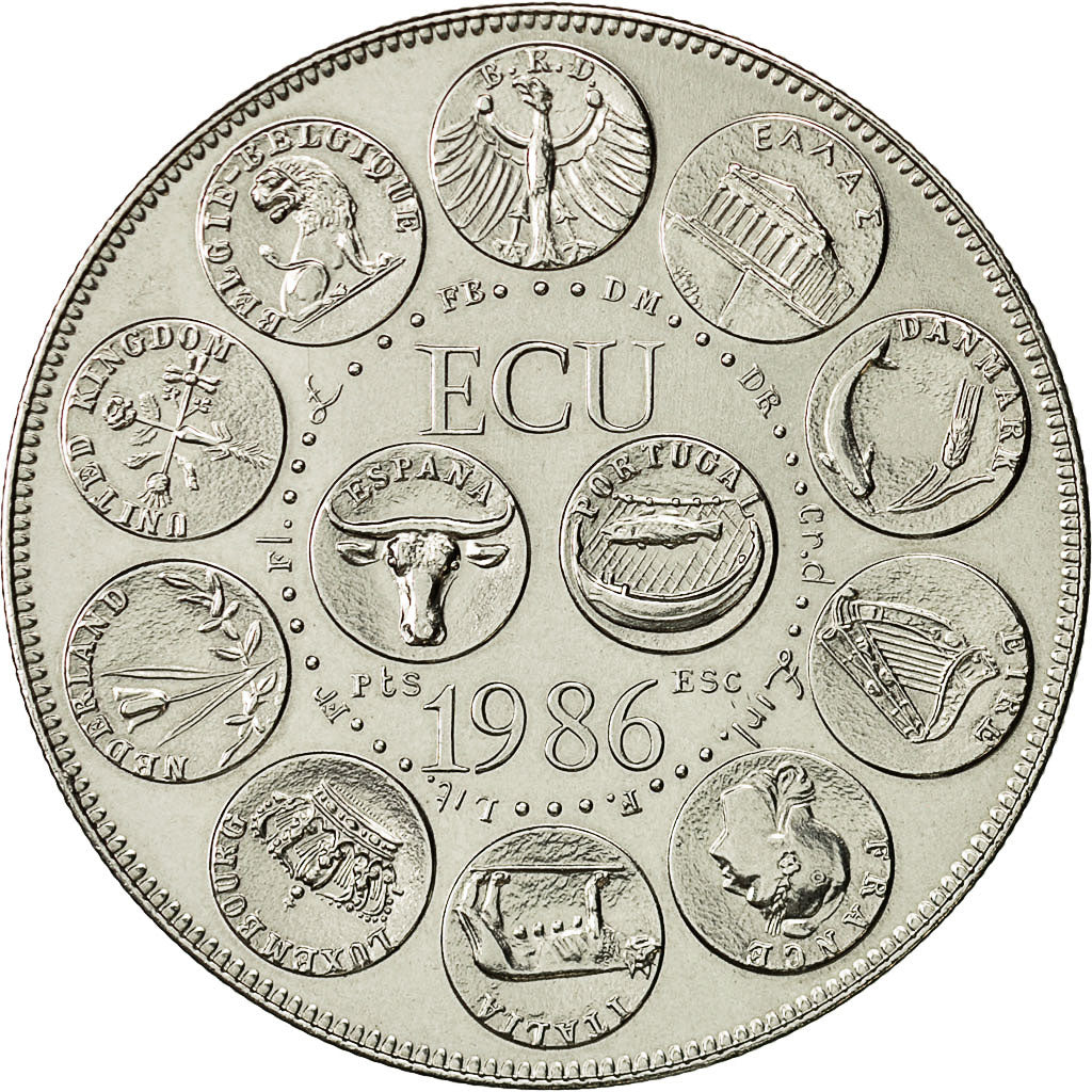 France, Medal, Ecu Europa, 1986, MS(64), Copper-nickel