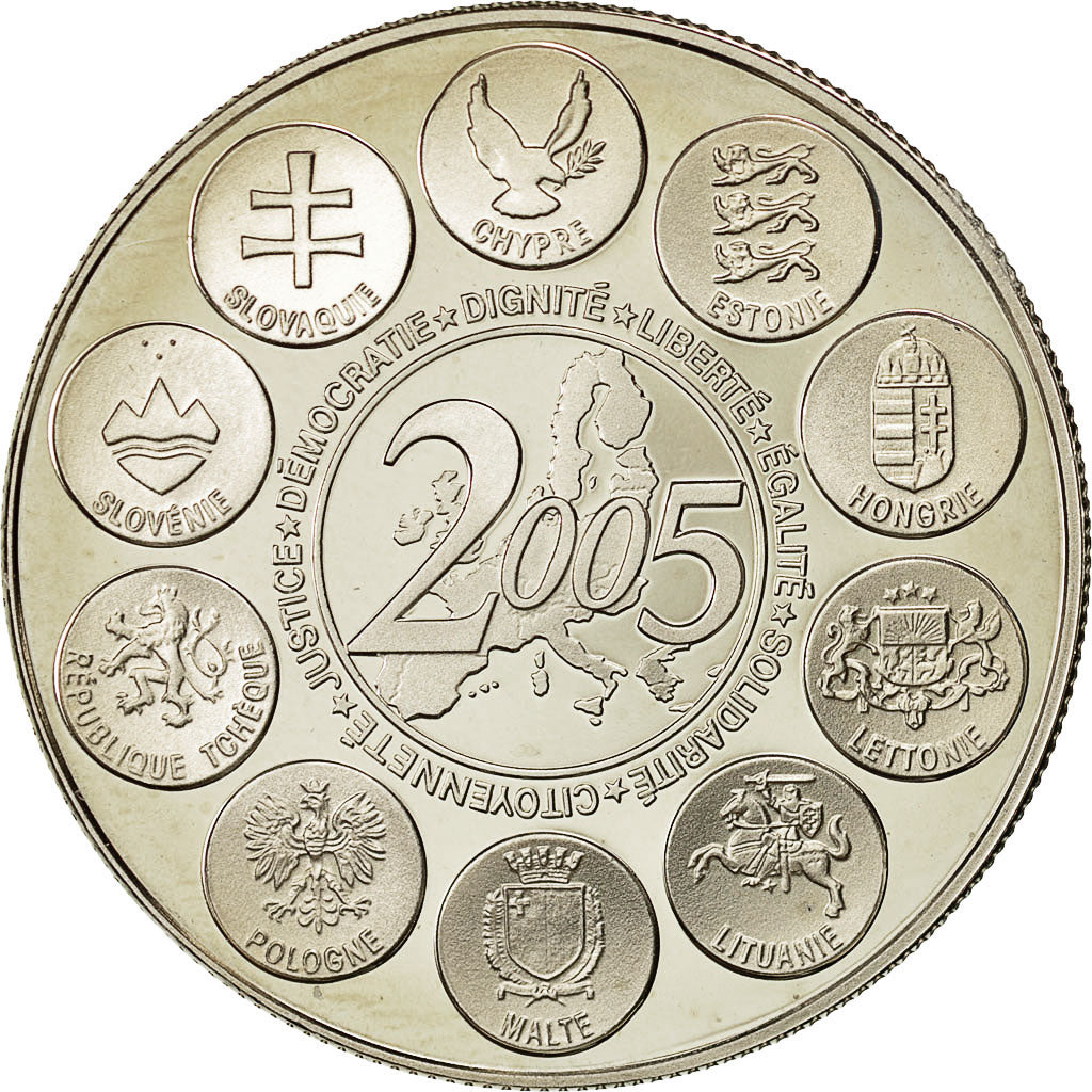 Francia, Medal, European Constitution, 2005, SC+, Cobre - níquel