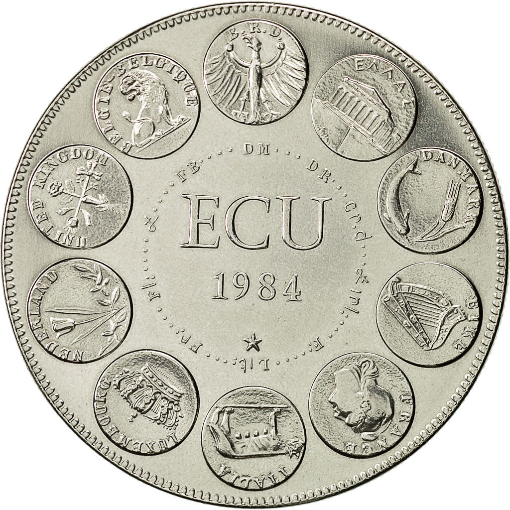 France, Medal, Ecu Europa, 1984, MS(64), Copper-nickel