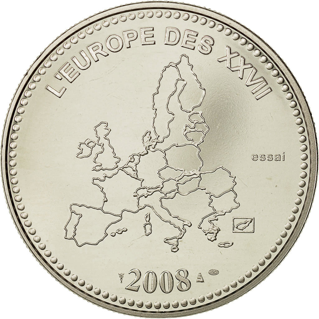 France, Medal, L'Europe des XXVII Essai, 2008, MS(64), Copper-nickel
