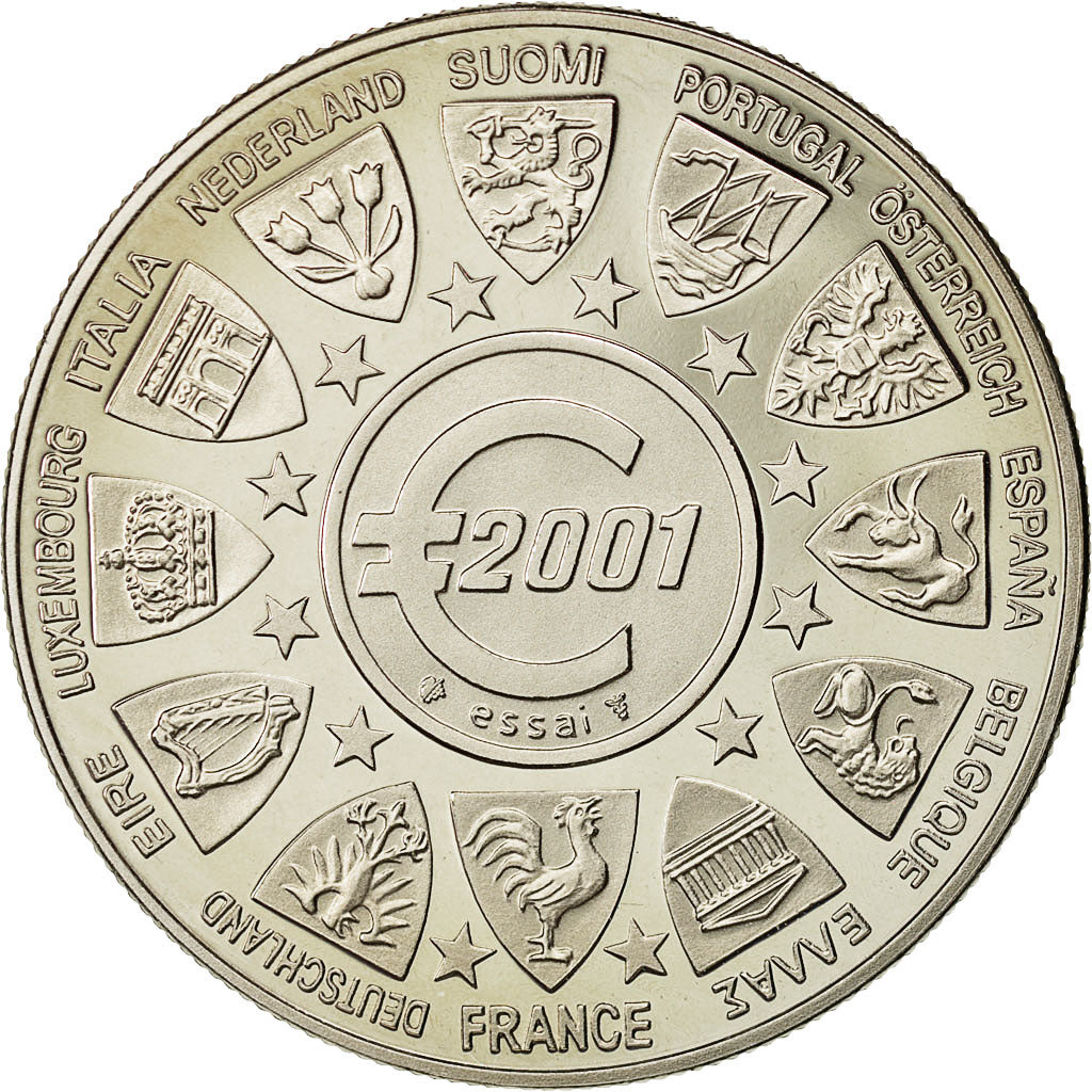 France, Medal, Essai Euro Marianne, 2001, MS(64), Copper-nickel