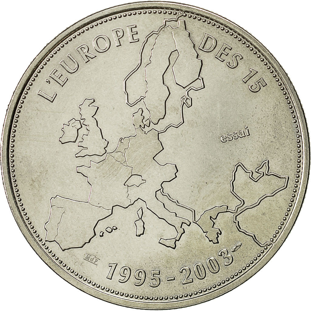 France, Medal, L'Europe des XV, Essai, 2003, MS(64), Copper-nickel