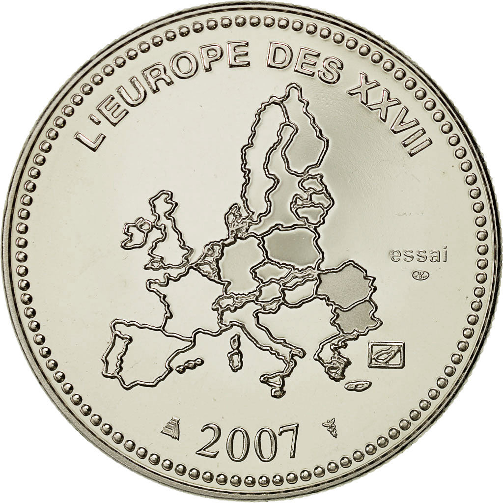 Francia, Medal, L'Europe des XXVII Essai, 2007, SC+, Cobre - níquel